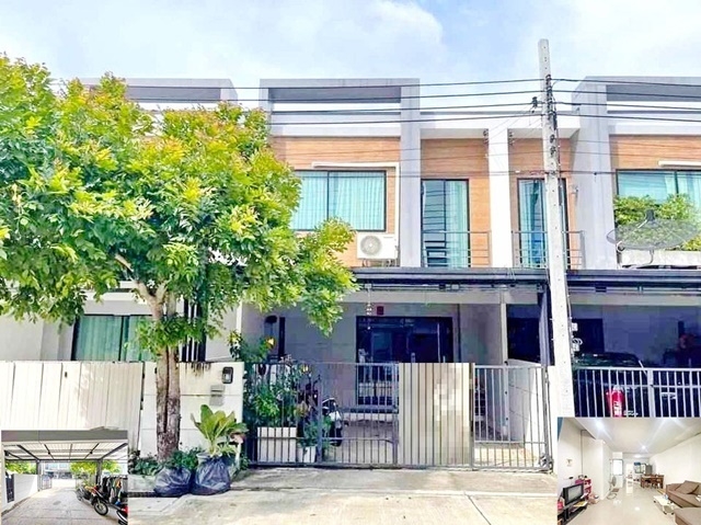 ตลาดสมบัติบุรี 26ตรว. 212ตรม.ให้เช่าทาวน์เฮ้าส์ใหญ่มาก 4นอน 2 ชั้น รักสัตว์ 3น้ำ 2จอดรถ 1แอร์  ทำเลดี เพียวเพลส ราชพฤกษ์