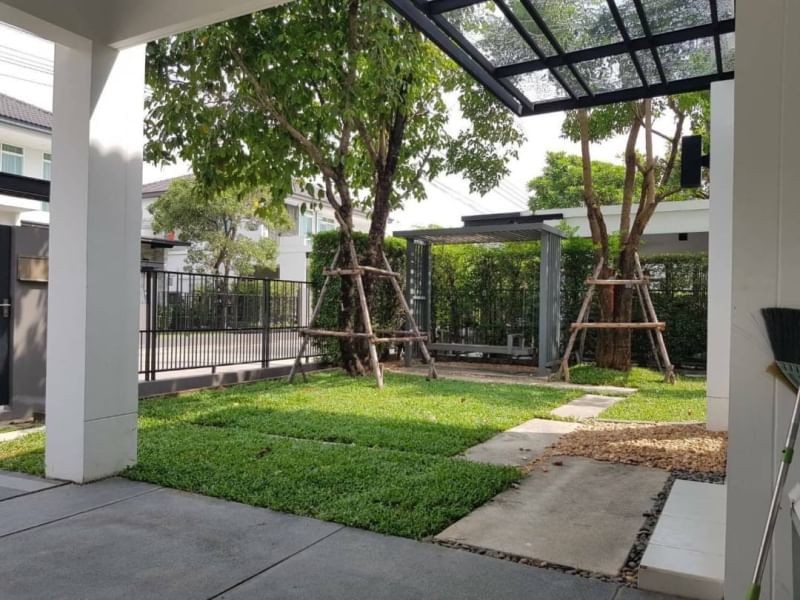 รหัสC6043 ให้เช่าบ้านเดี่ยว 2ชั้น หมู่บ้านมัณฑนา บางนา กม.7 บ้านตกแต่งสวยเฟอร์ครบพร้อมอยู่