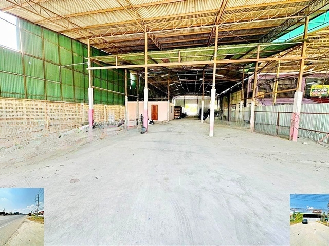 โกดังให้เช่า หนองจอก 2 ไร่ 1,600ตรม. ใหญ่มาก รถใหญ่เข้าได้ 2นอน 1โกดัง 2น้ำ จอดรถได้หลายคัน ในหลังคา-นอกหลังคา 